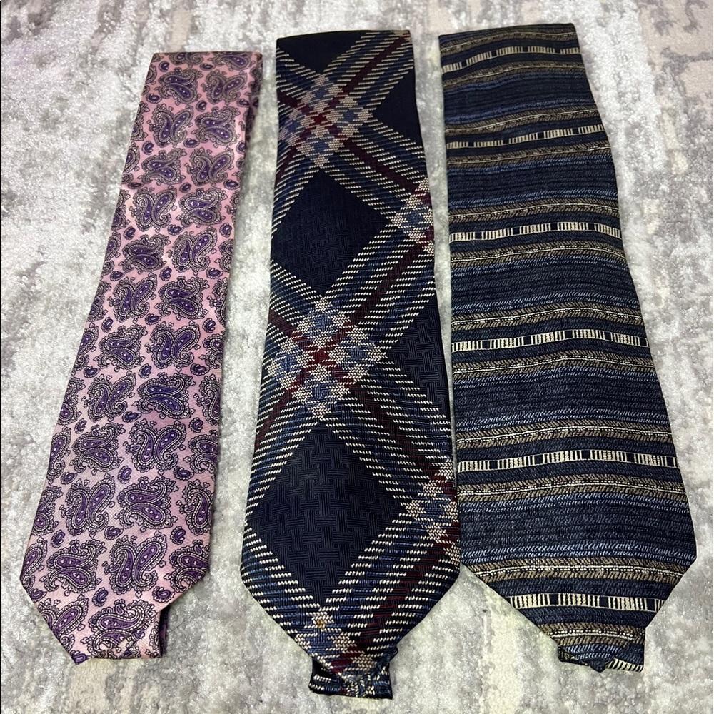 Vintage Lot of 3 Mens Neckties Haggar Clothing, Duck Head, Ketch